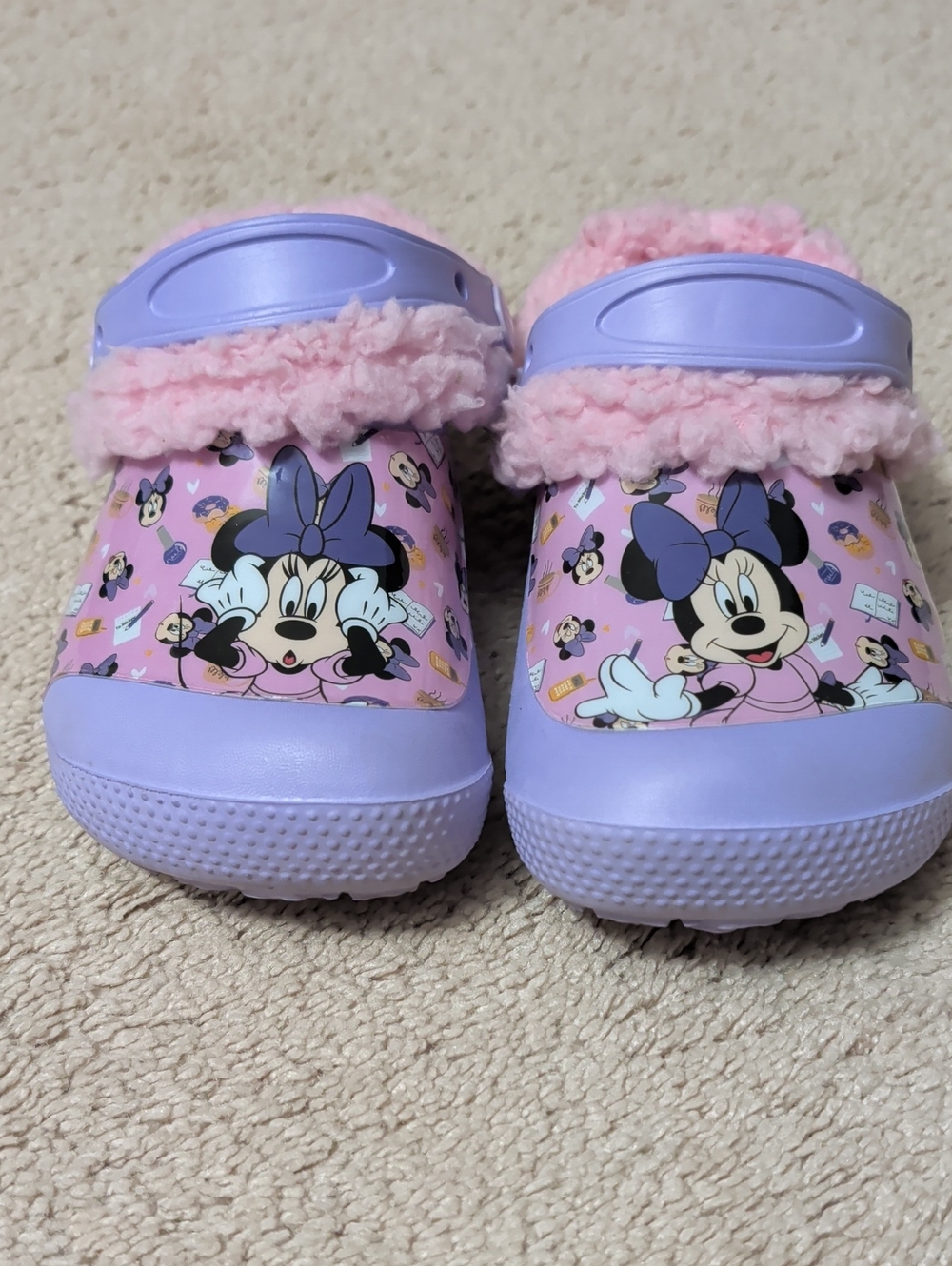 Disney Pink and Lavender Minnie Mouse Kids Clog Slippers